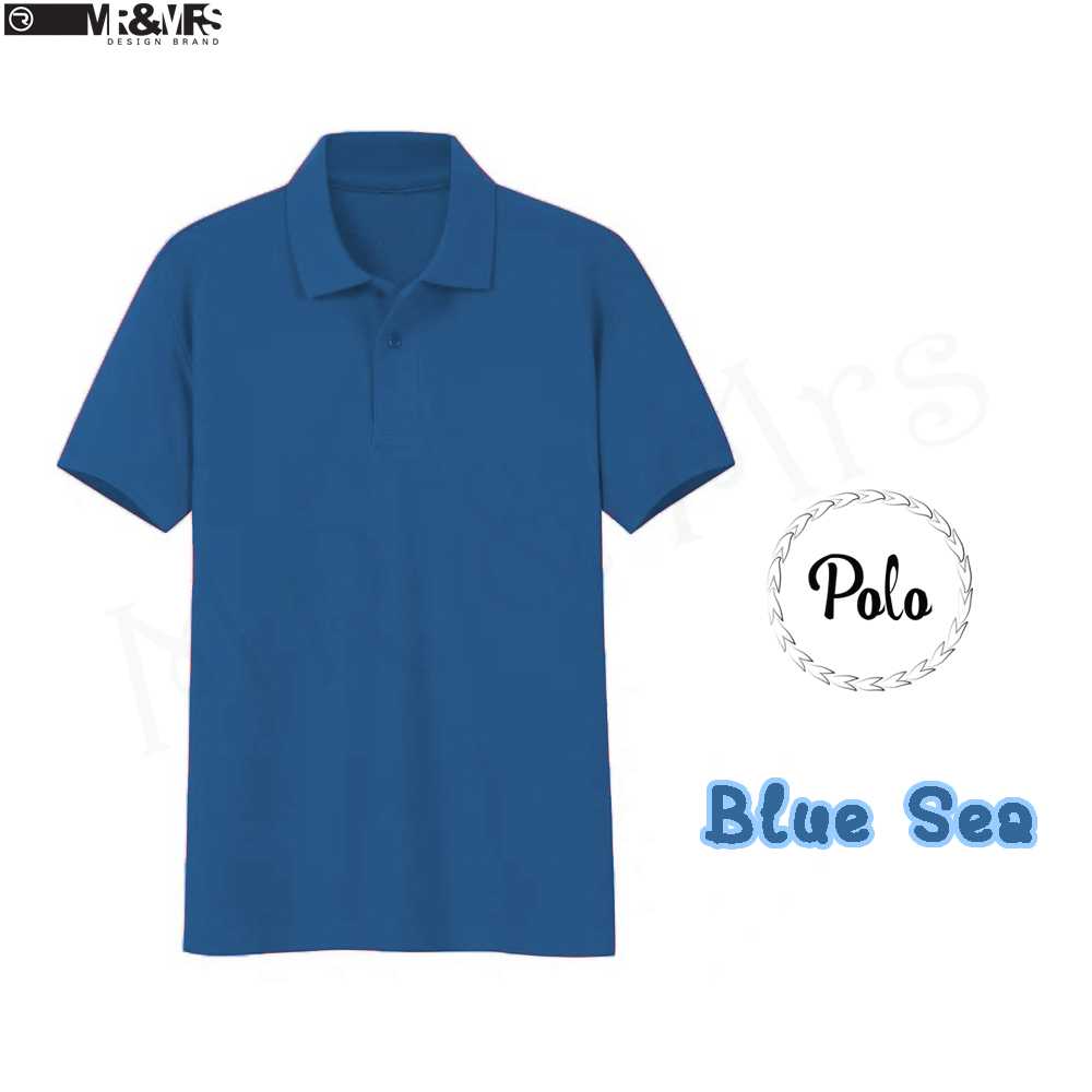 เสื้อโปโล เสื้อคอปกชาย/หญิง แขนสั้น POLO ผ้าCOTTON มีกระเป๋าหน้า (สีฟ้าทะเล) HONEY BIRD