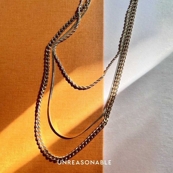 สร้อยคอ Stainless Steel สีทอง 3 layers UA0972-01 Unreasonable Accessories