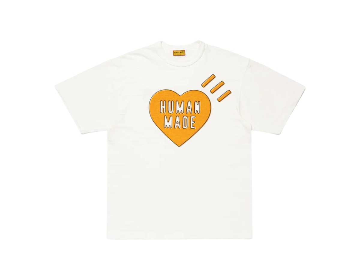 Human Made Yellow Iconic Heart Logo Graphic T-Shirt white