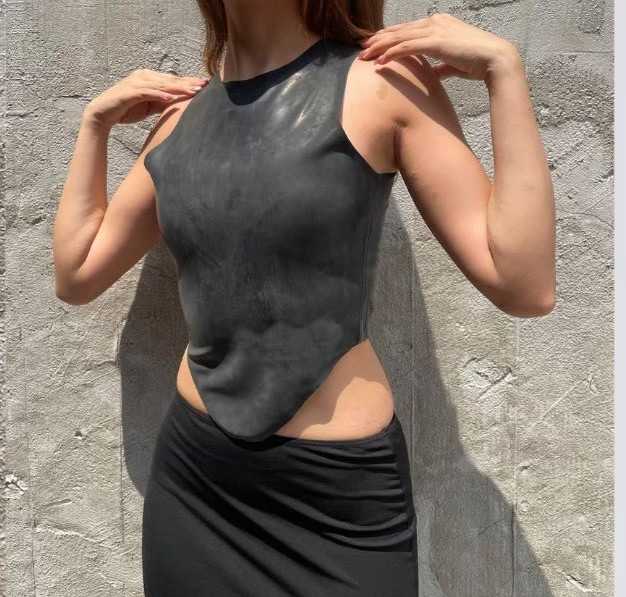 SALE MIAOU JINX TANK LATEX - BLACK