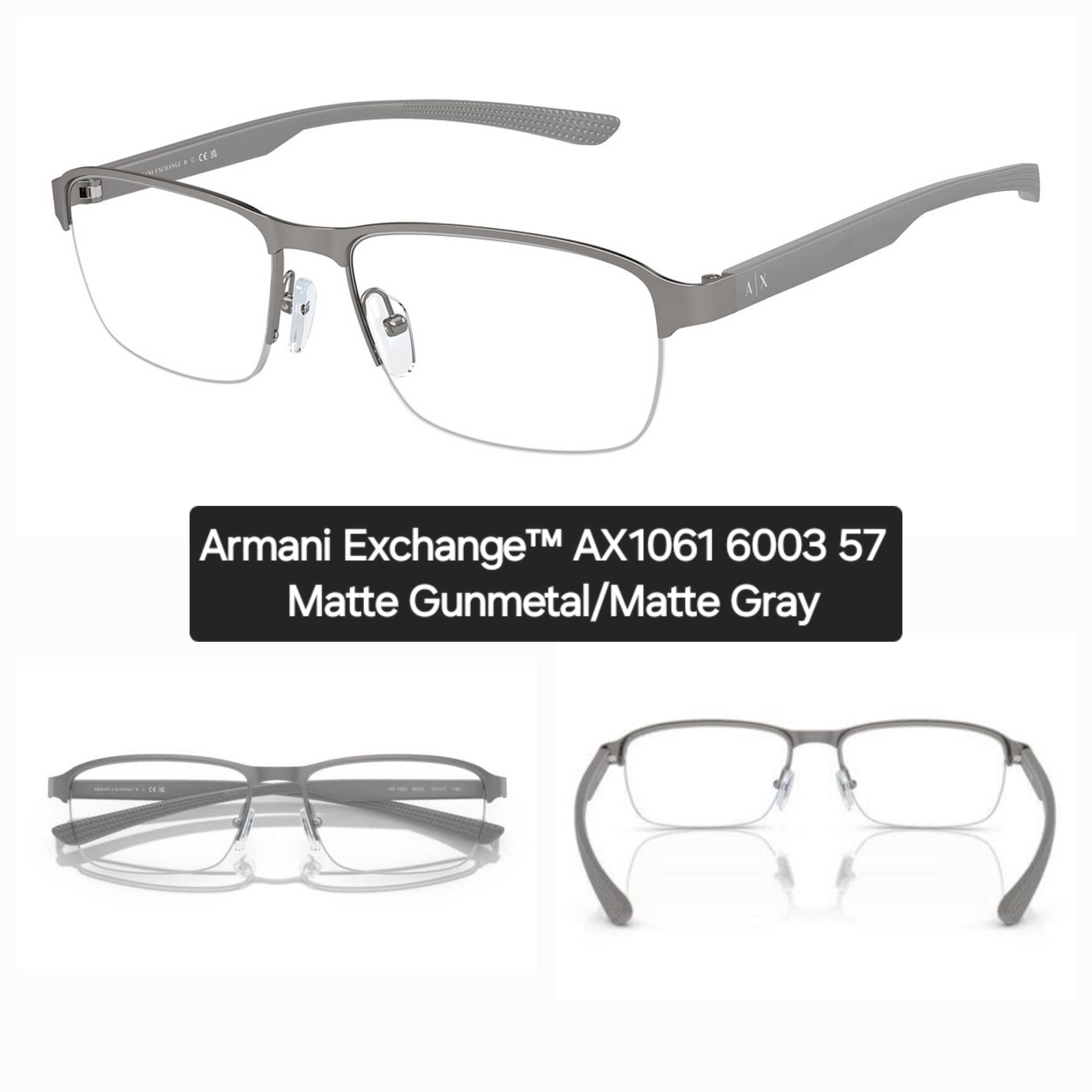 Armani Exchange™ AX1061 6003 57 - Matte Gunmetal/Matte Gray