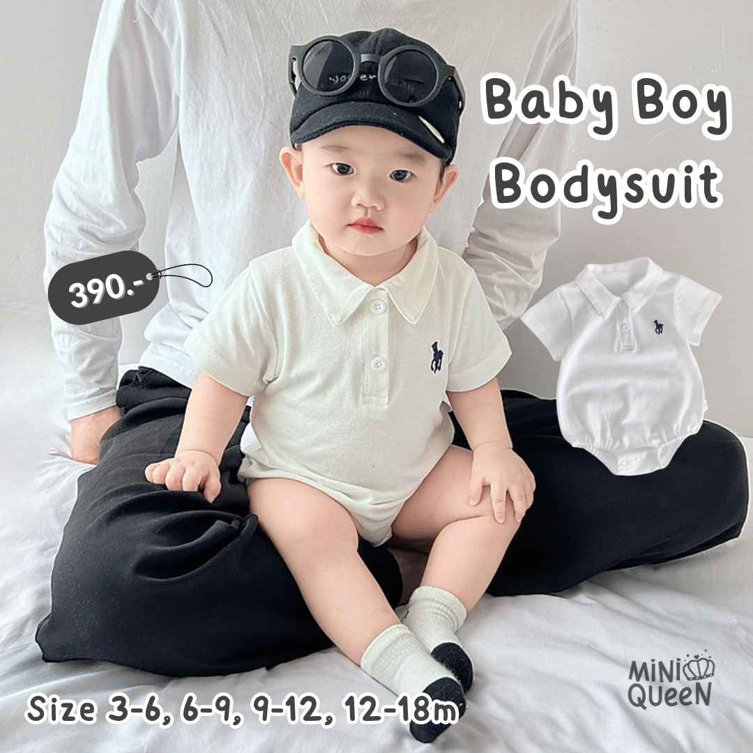 Polo bodysuit - White 👶 BDS00170