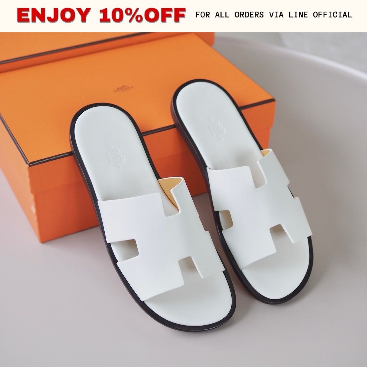 NEW! HERMES Izmir Sandals  สี Blanc | Shoes