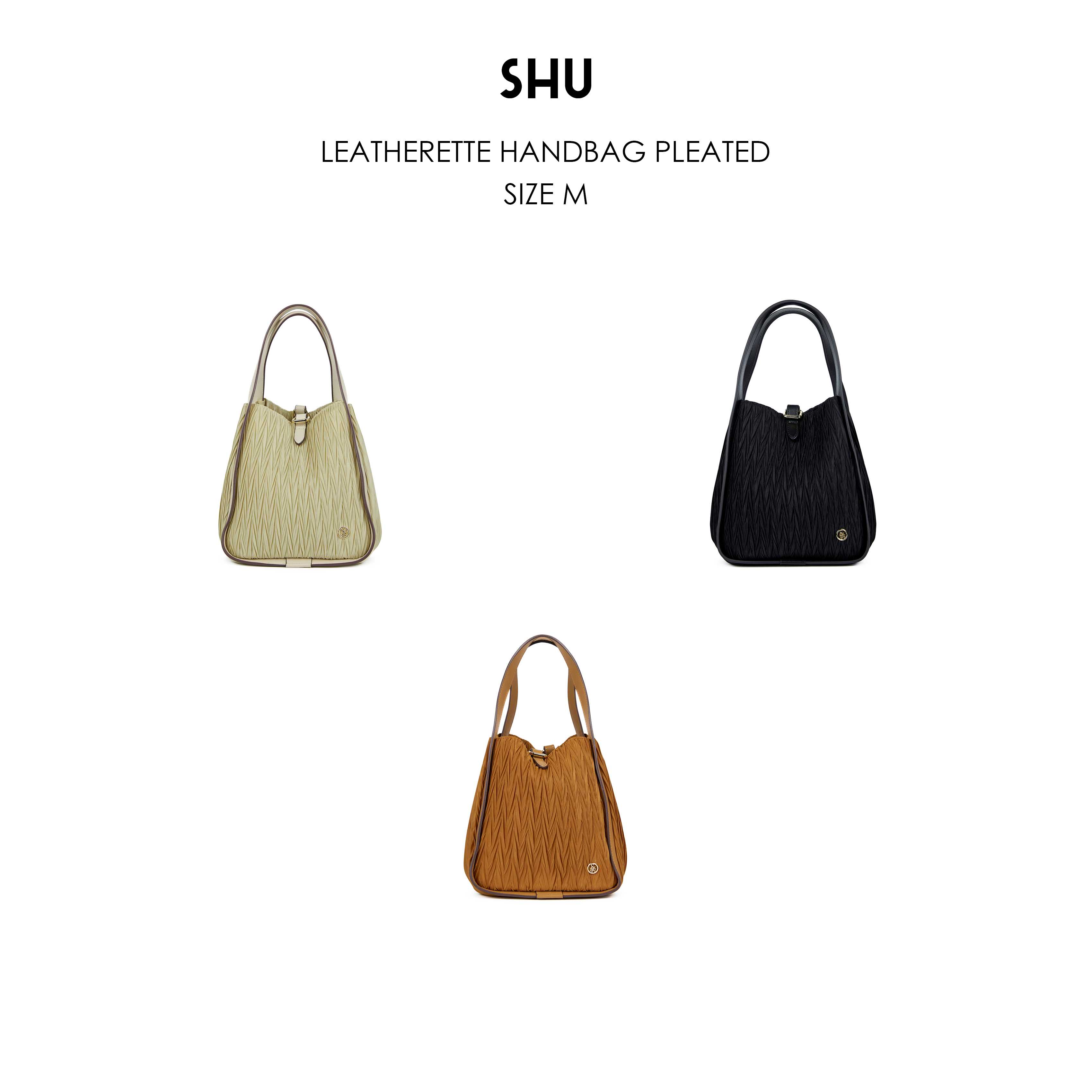 SHU LEATHERETTE HANDBAG PLEATED - FWBT9202