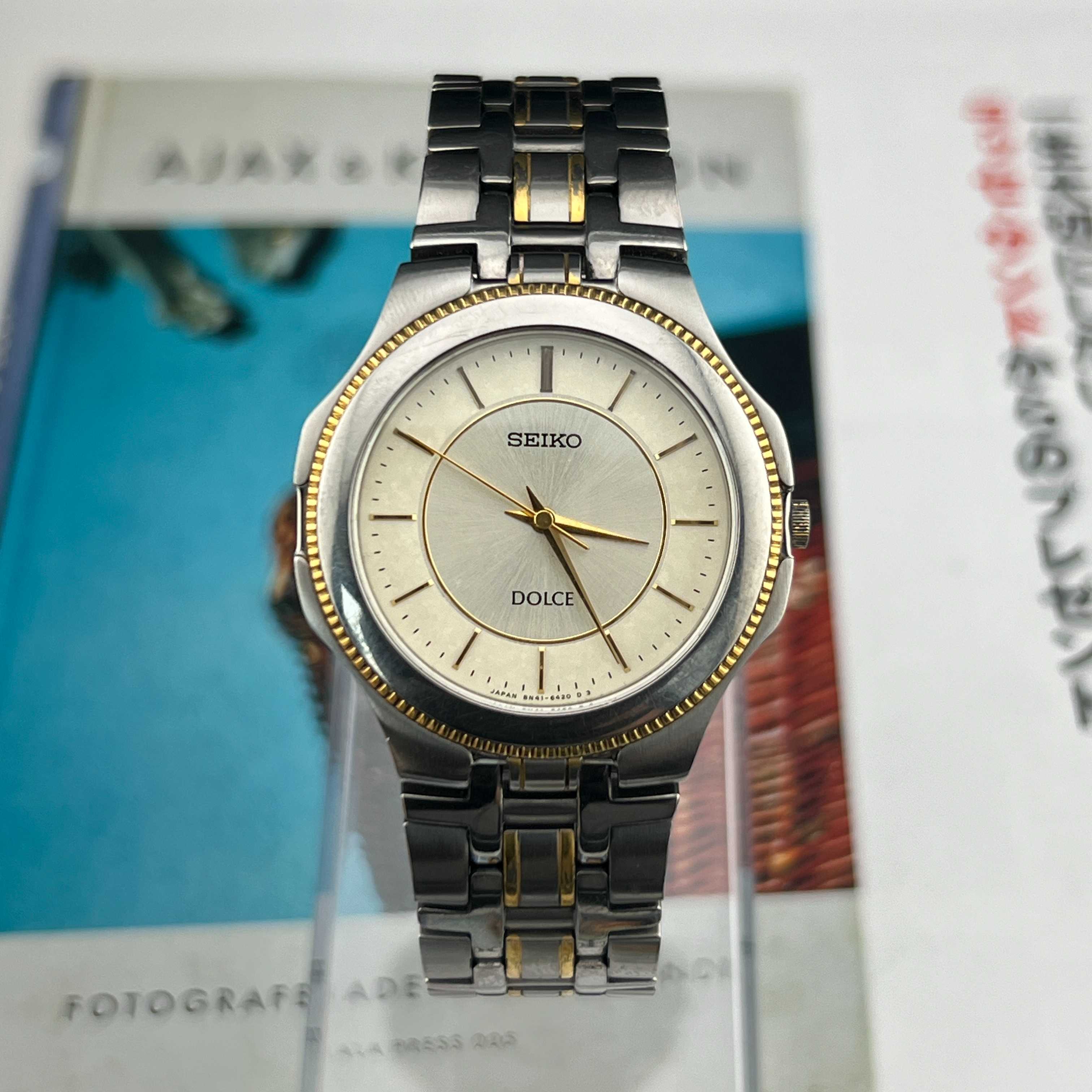 Vintage Seiko Dolce Quartz Silver Sunburst Dial Ref.8N41-6270 JDM Japan 1994