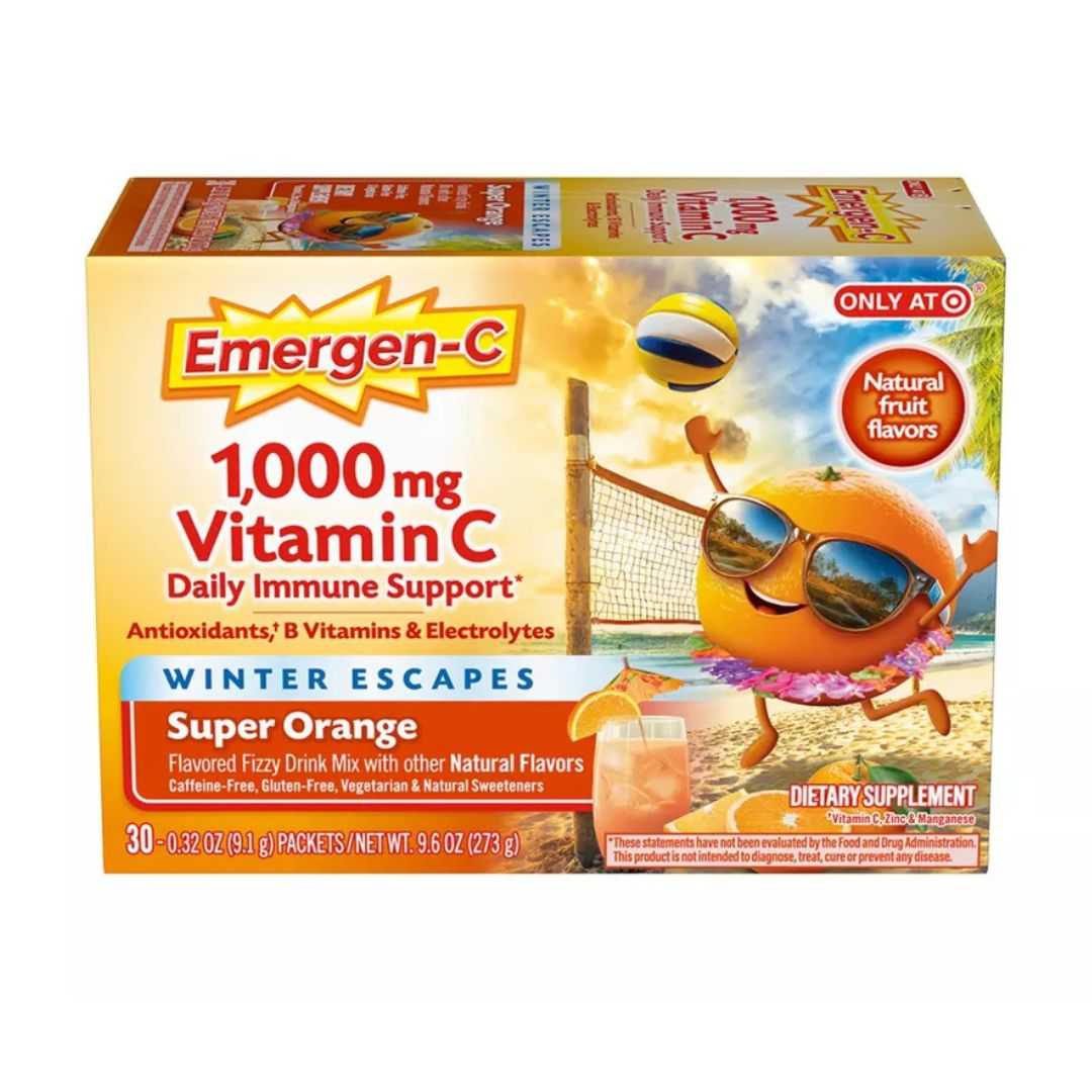 Emergen-C Winter Escapes Vitamin Powder - Super Orange ขนาด 30 ซอง จากอเมริกา พร้อมส่ง