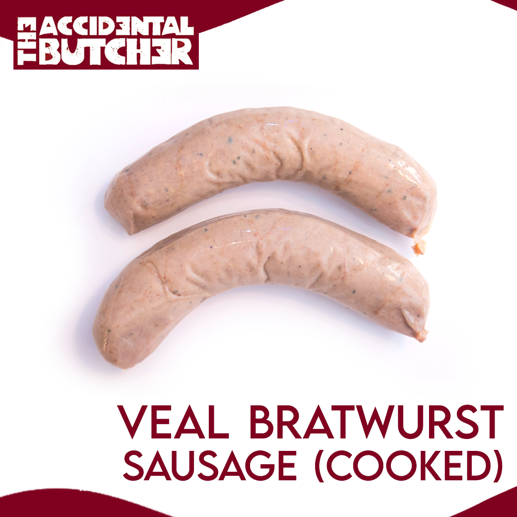 [พร้อมทาน] Veal Bratwurst Sausage (Cooked ; 2pcs/pack)