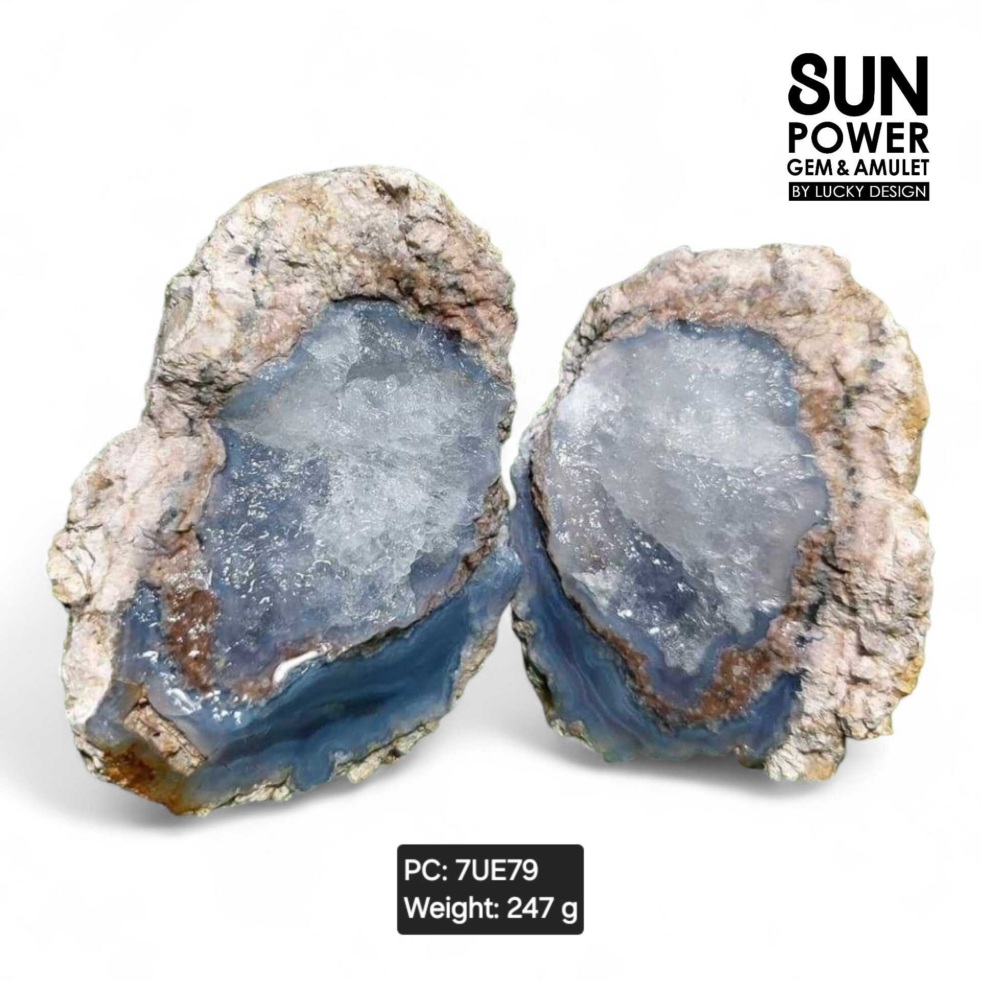 Bluelace Agate x Geode (7UE79)