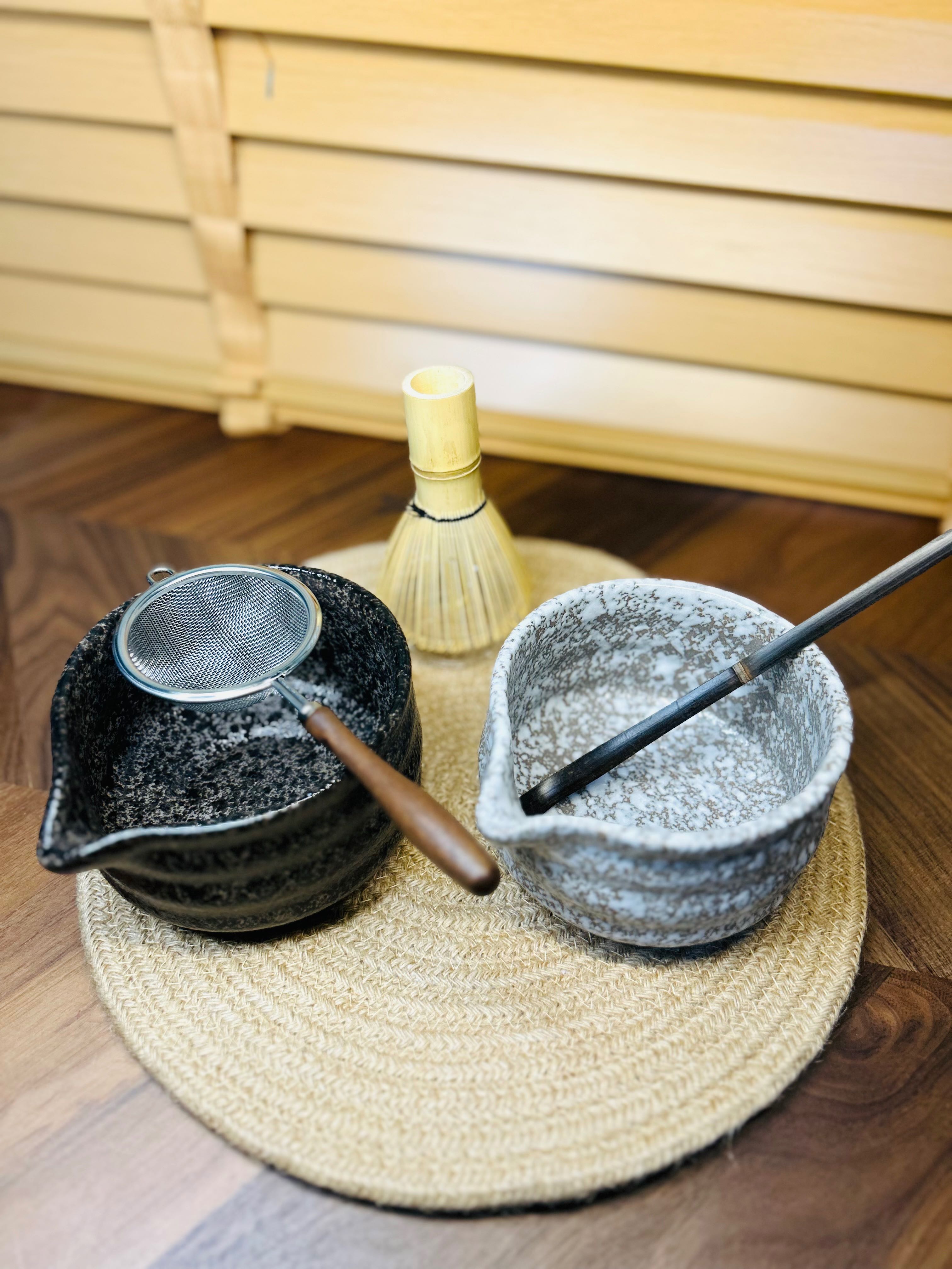 ✅2️⃣9️⃣0️⃣-. 🍵𝑪𝒉𝒂𝒘𝒂𝒏 : Black&GreyBowl 🖤🩶🤍 ชามชงมัทฉะ