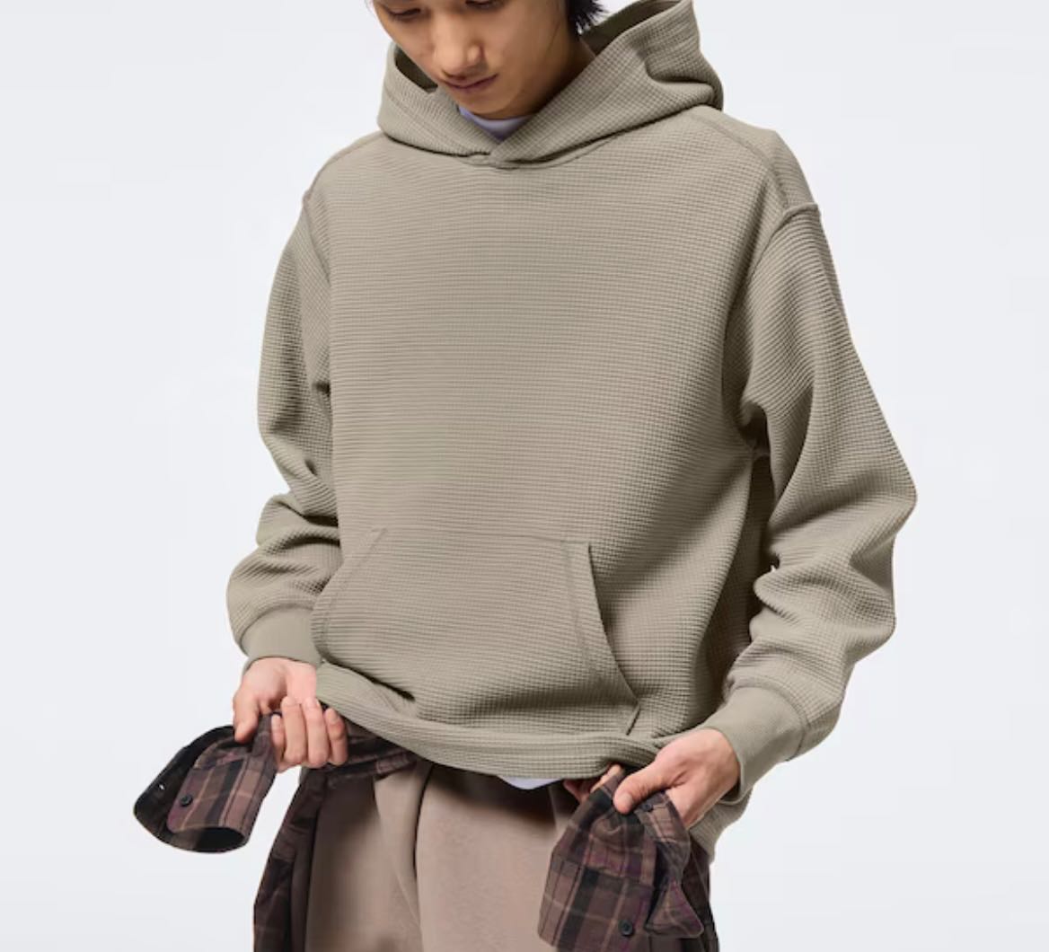 🇯🇵GU Heavy Waffle Parka 35 BROWN  Size S Unisex