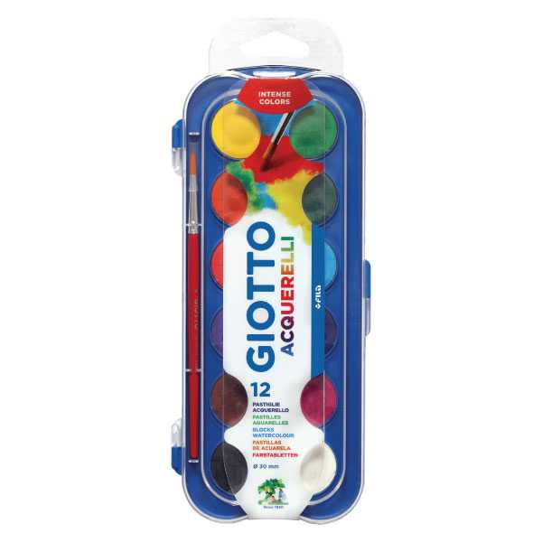 GIOTTO Water Color Cake 12 Colors (สีน้ำก้อน 12 สี) 351200