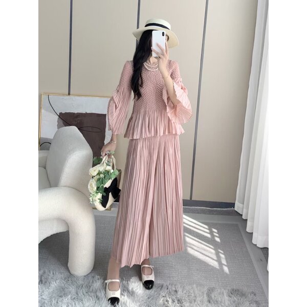 2MUAY รุ่น SA618 / SA619 เซ็ตพลีทคุณภาพ FLARE SLEEVE PLEATED SET 4 สี FREE SIZE