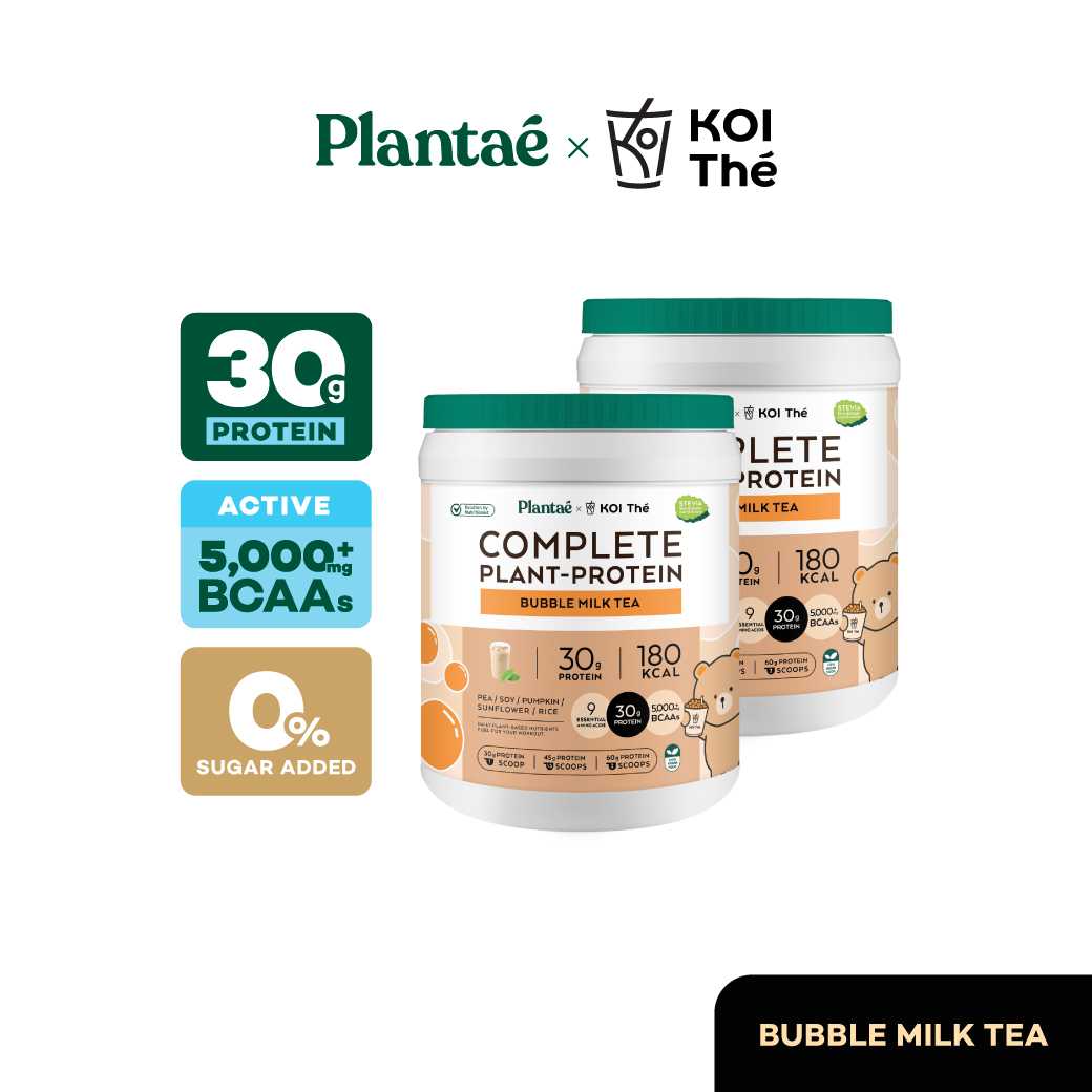 Plantae x KOI Thé Complete Plant-Protein : Active BCAAs รส Bubble Milk Tea 2 กระปุก ขนาด800g