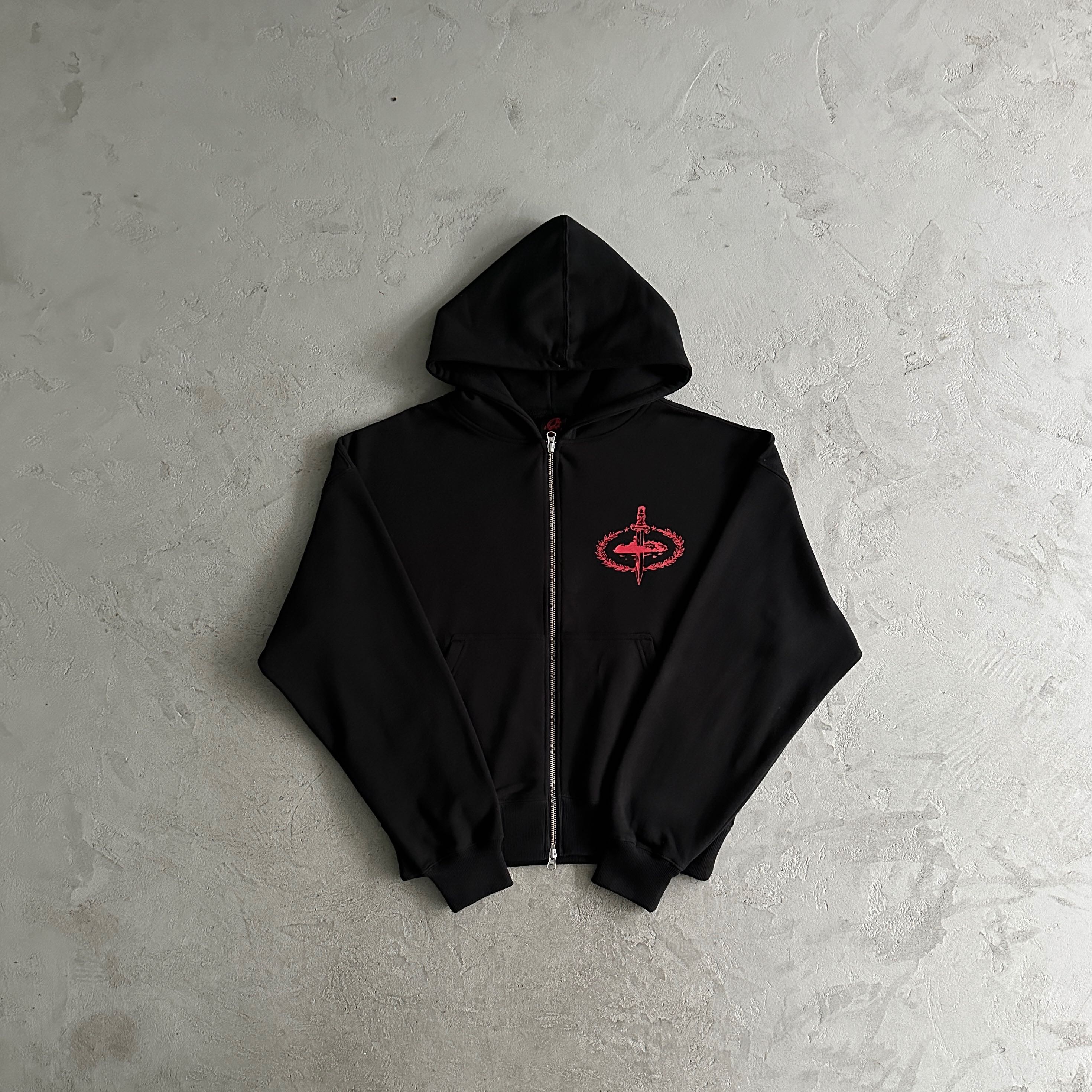Corteiz x Slaughter Gang 21 Savage Zip Up Hoodie + Sweatpants Black