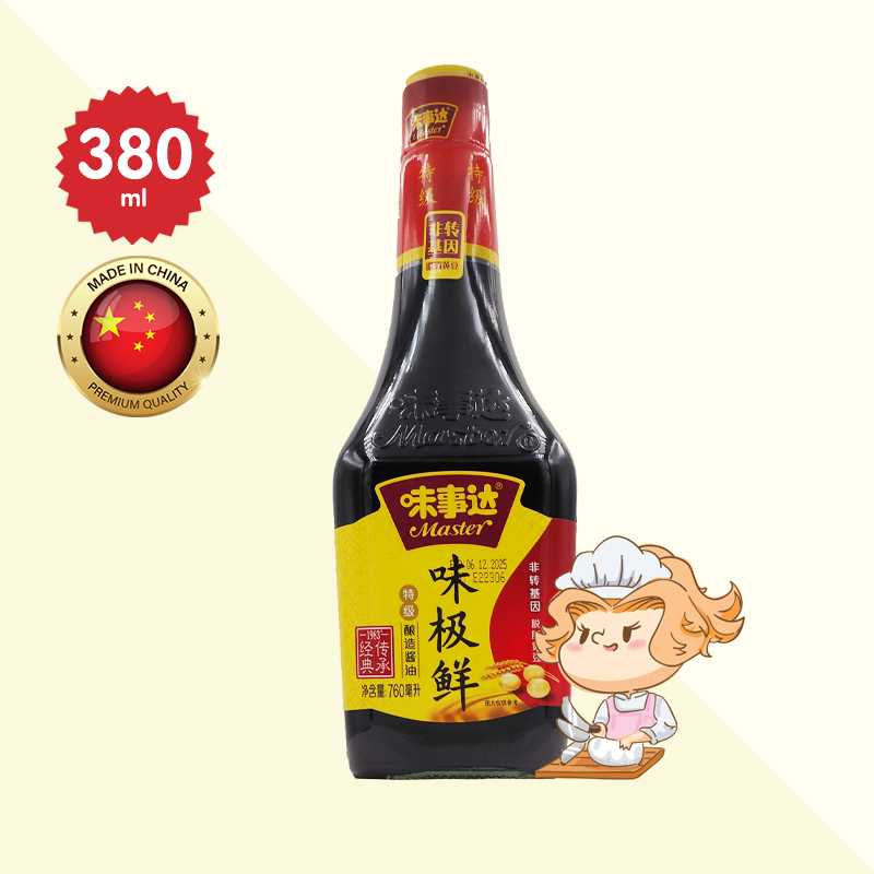 (3 ขวด) Master WJX Soy Sauce 380 ml มาสเตอร์ ซอสถั่วเหลือง ซีอิ้วขาวยี่ห้ออันดับต้น ๆ จากจีน