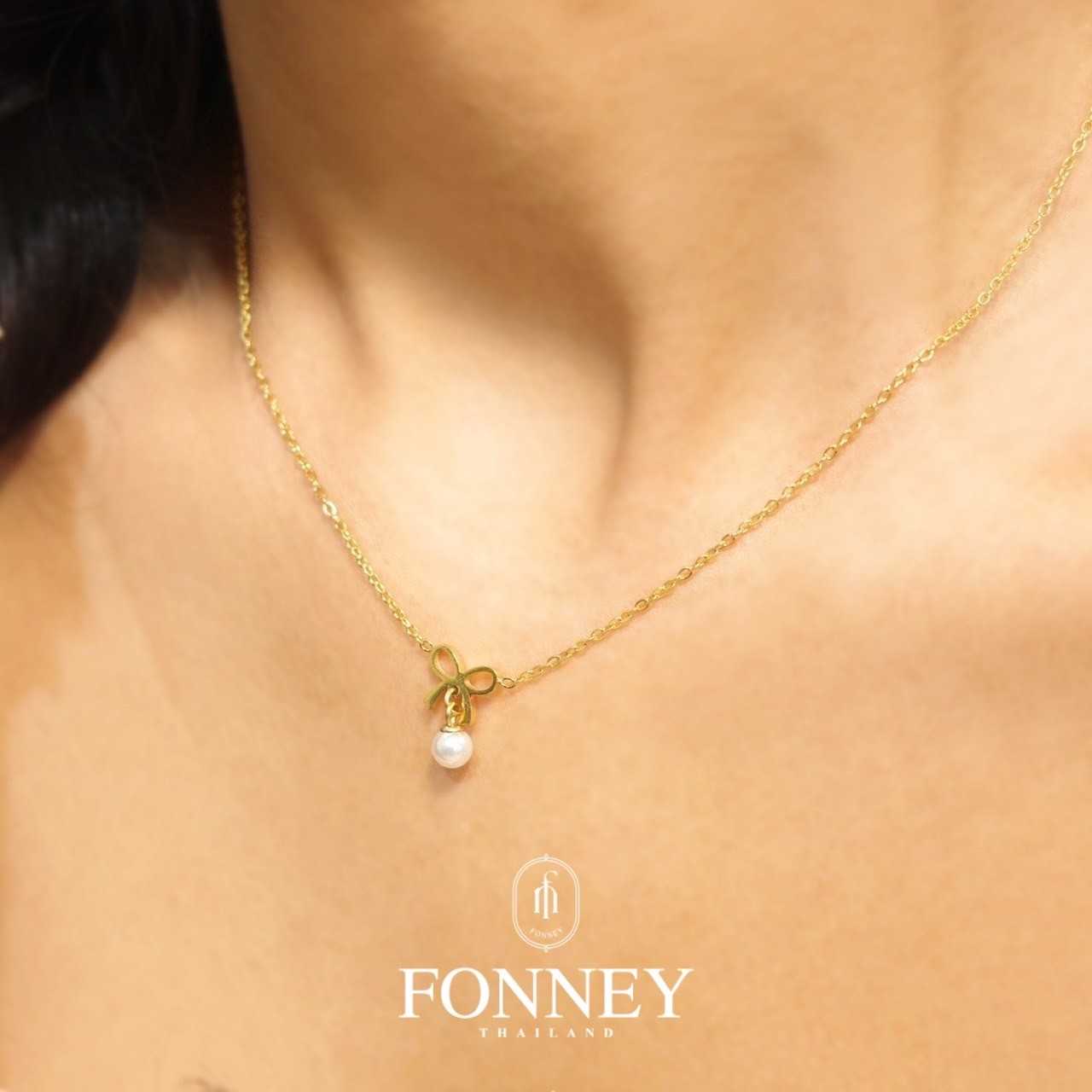 NEW สร้อยคอรุ่น โบว์มุก NL-057