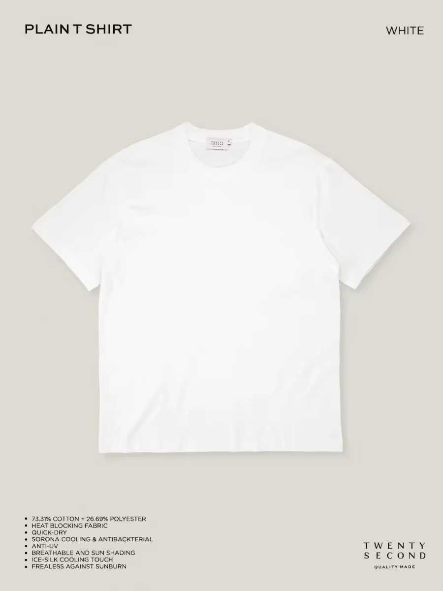 BASIC PLAIN TEE - WHITE