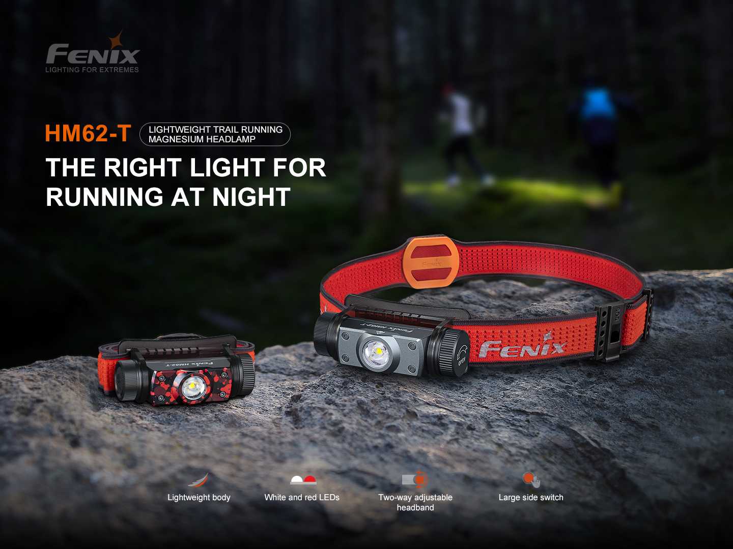 ไฟฉายคาดหัว Fenix รุ่นHM62-T สำหรับวิ่งTrail กิจกรรมOutdoor  1200 lm ประกัน3 ปี