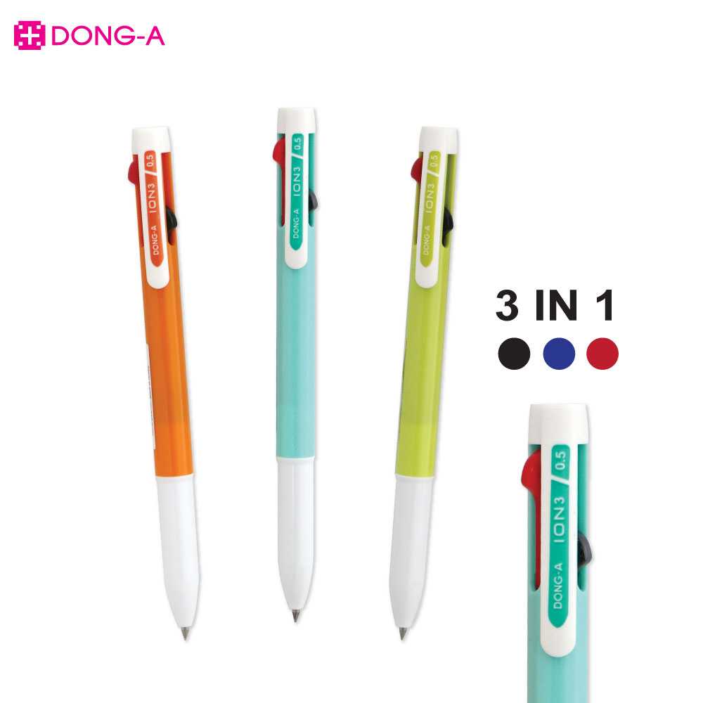 ปากกาลูกลื่นเจล 3 สี ION3 DONG-A