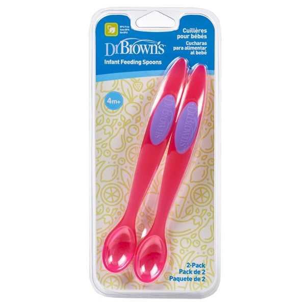 #ชุดช้อน Dr.Brown's : DRBTF200 Infant Feeding Spoon - Pink, 2pk.