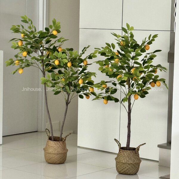 [พร้อมส่ง] Jnihouse : ต้นเลมอนประดิษฐ์ แถมตะกร้าสาน (Artificial Lemon Tree)