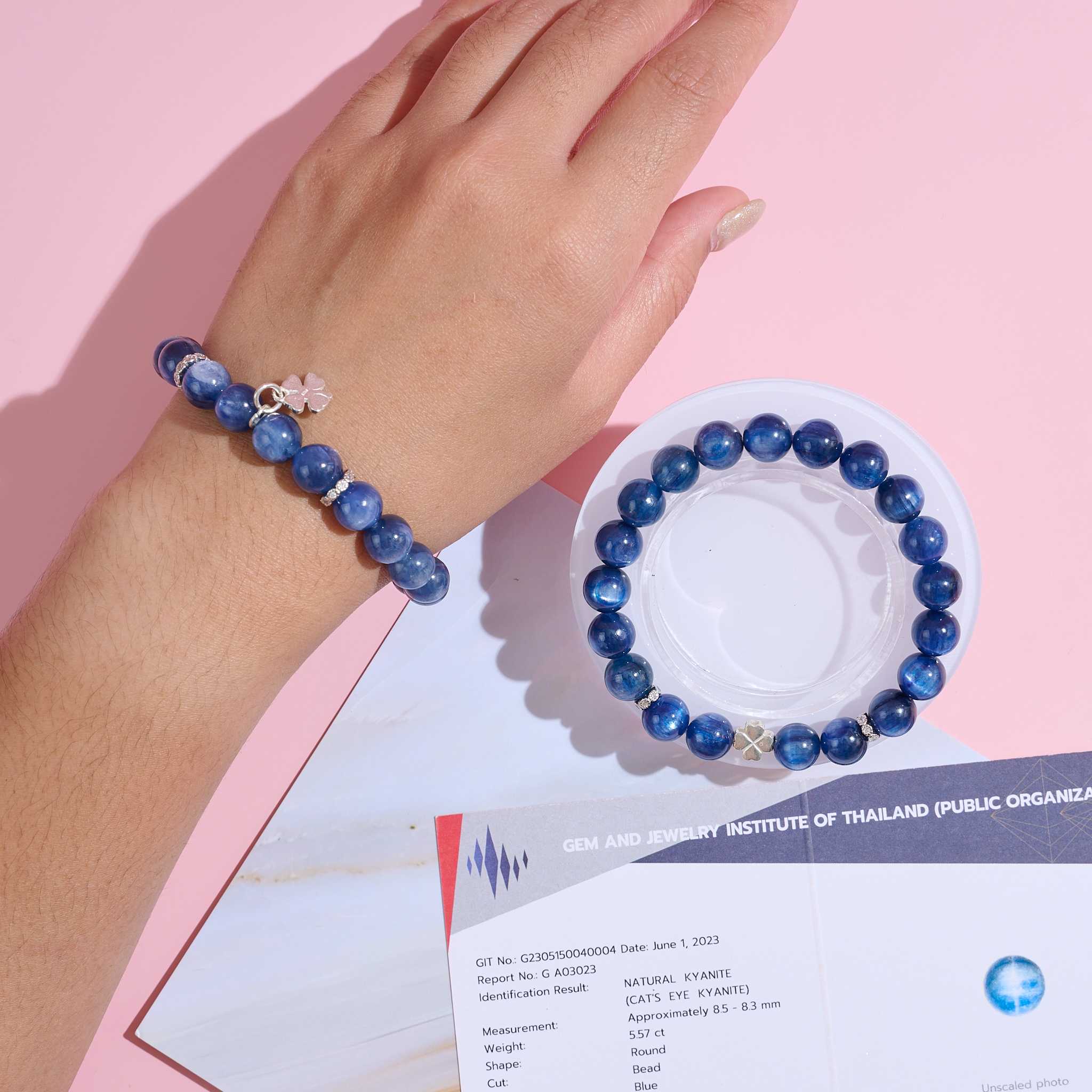 กำไลหินเสริมการสื่อสารค้าขาย หินปลดหนี้ 💙 Blue Kyanite