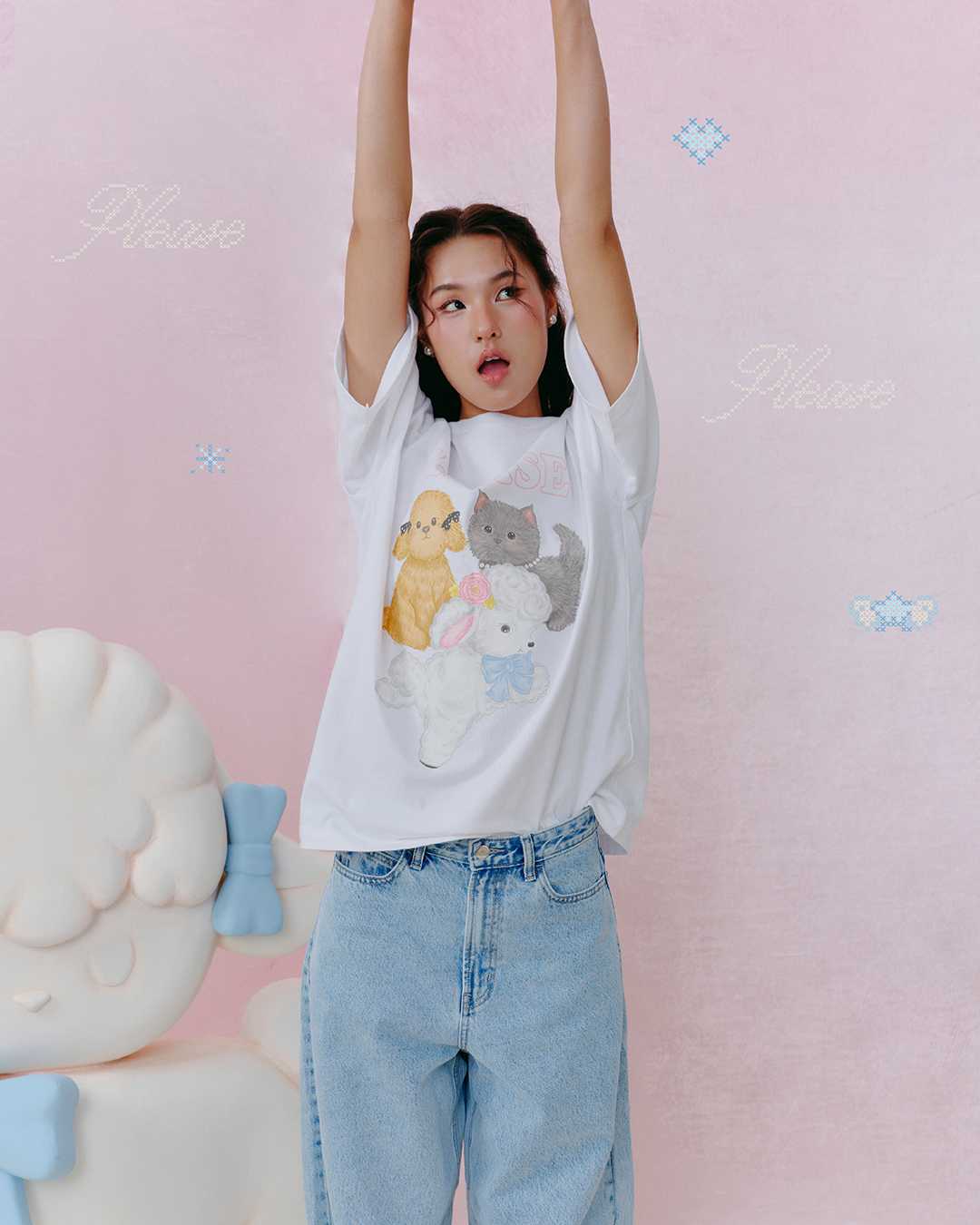(Sweet Moment🐑) - Sweet Pals tshirt | oversized tshirt