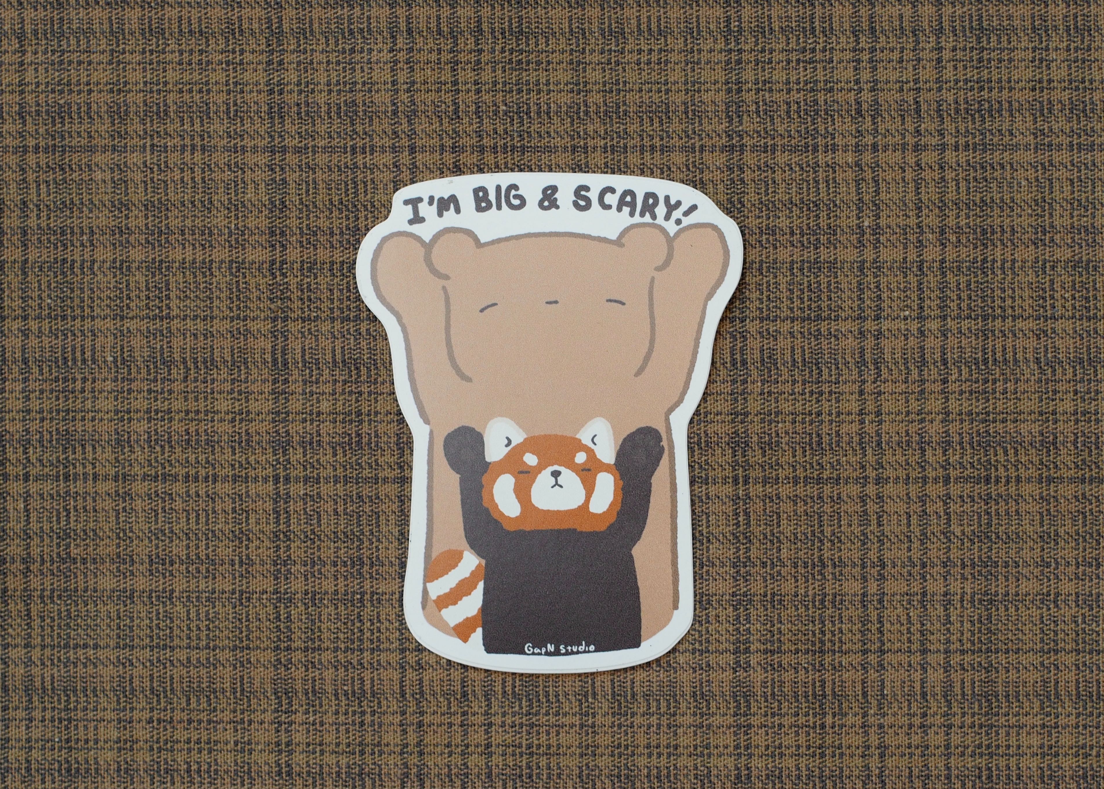 Big and scary red panda sticker