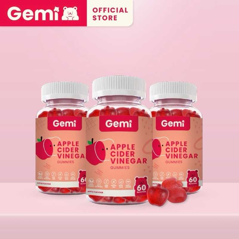 Gemi - ACV Gummies  x 3 Bottle / เจมมี่ แอปเปิ้ลไซเดอร์วิเนการ์กัมมี่ x 3 กระปุก / GemiGummi