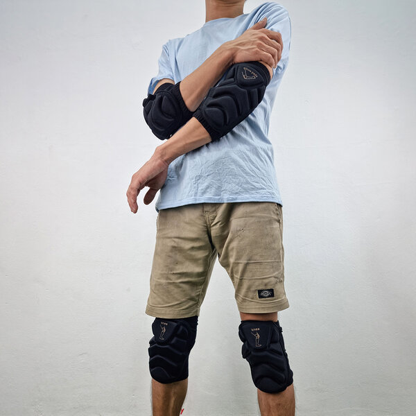 0101 ชุดอุปกรณ์ป้องกันแบบผ้า สนับเข่า ศอก S-2XL ใส่สบาย สวมง่าย