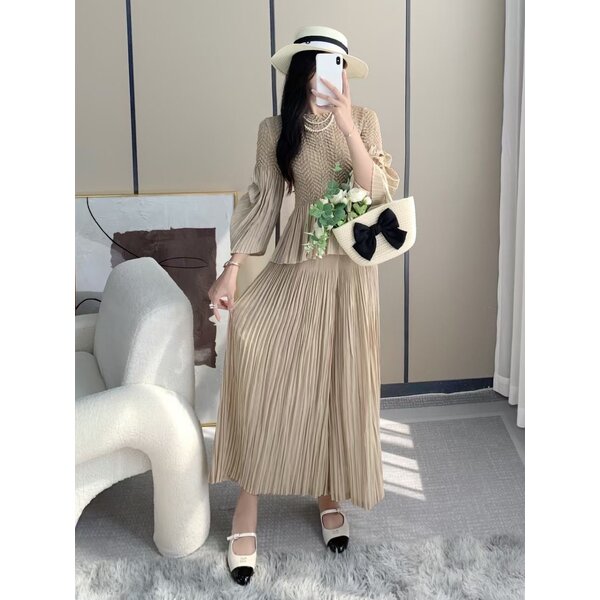 2MUAY รุ่น SA618 / SA619 เซ็ตพลีทคุณภาพ FLARE SLEEVE PLEATED SET 4 สี FREE SIZE