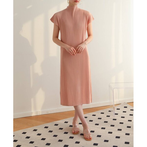 2MUAY รุ่น GJO9049 เดรสพลีทคุณภาพ THICK HIGH NECK PLEATED DRESS 6 สี FREE SIZE