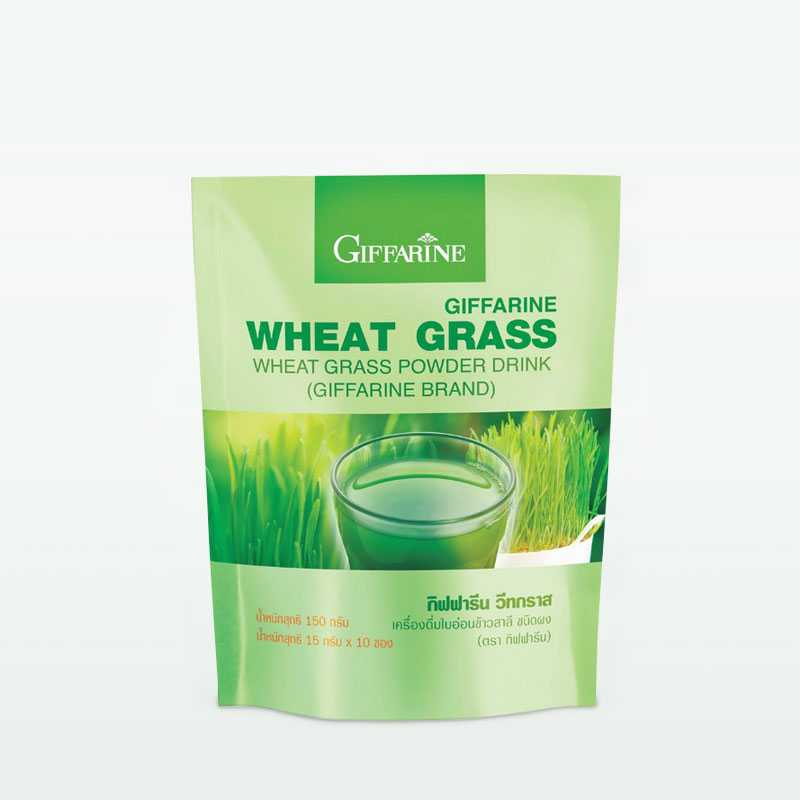 กิฟฟารีน วีทกราส เครื่องดื่มใบอ่อนข้าวสาลี | Giffarine Wheat Grass Powder Drink (10 ซอง)