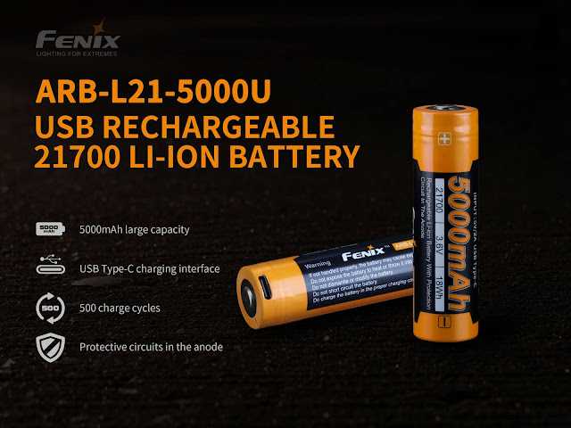 แบตเตอรี่ไฟฉาย Fenix ARB L21-5000U 5000 mAh USB แบตแท้จากประเทศไทย