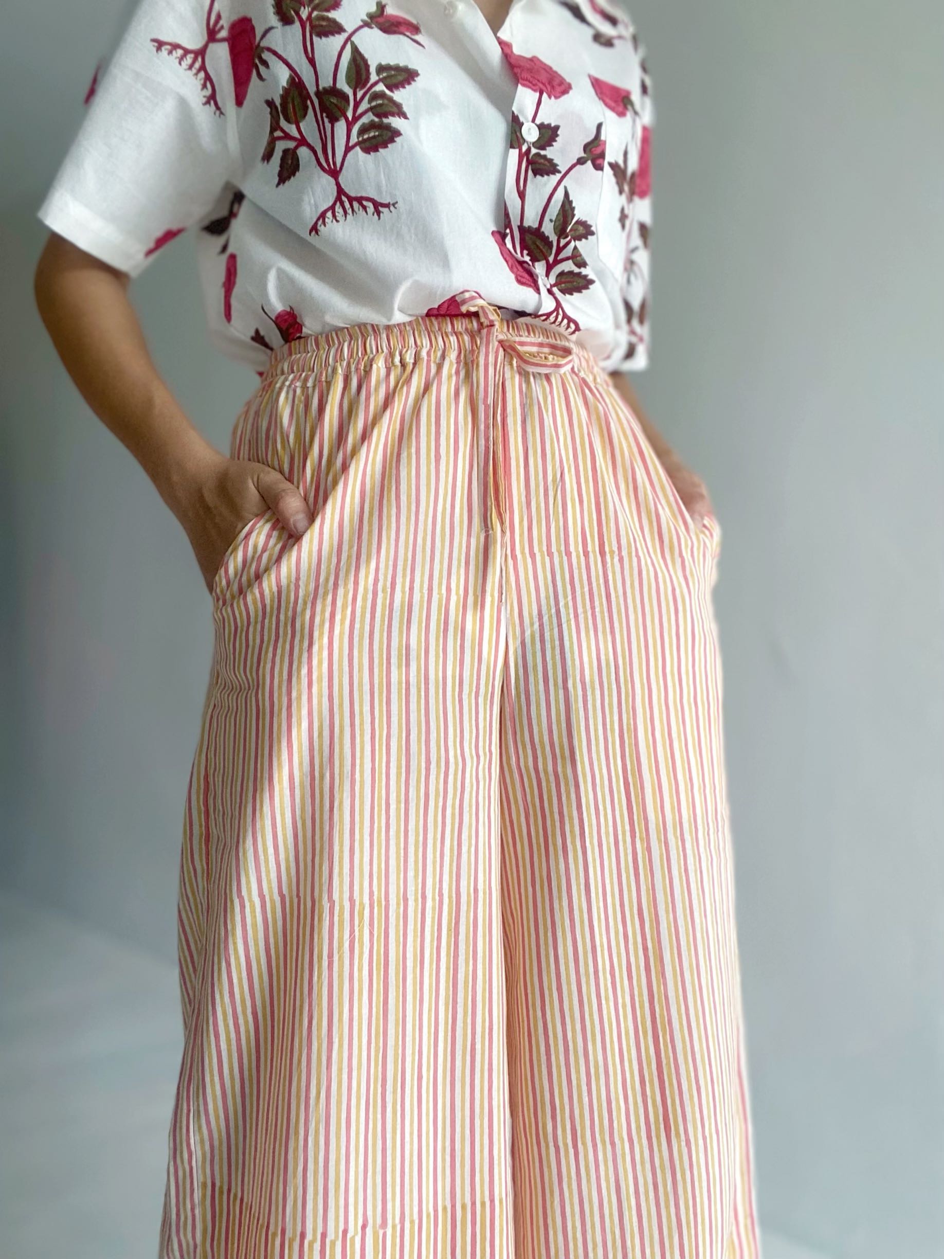 City Stripe Wide Leg Pants