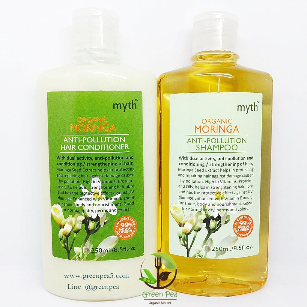myth , แชมพูมะรุม และ ครีมนวดผมมะรุม ออร์แกนิค , 250 มล.  Organic Moringa Shampoo