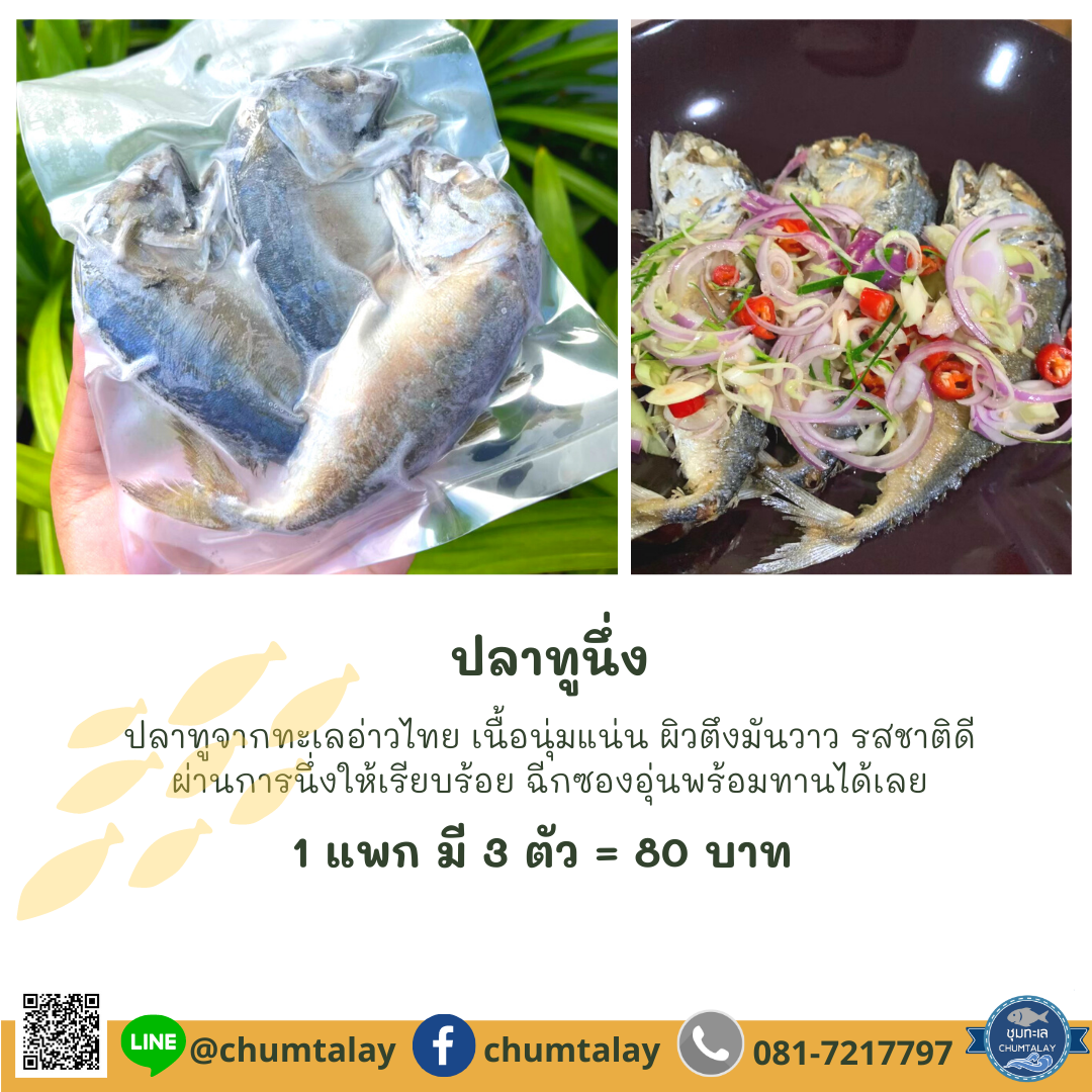 ปลาทูนึ่งตัวสวยๆ แพ็ก 3 ตัว