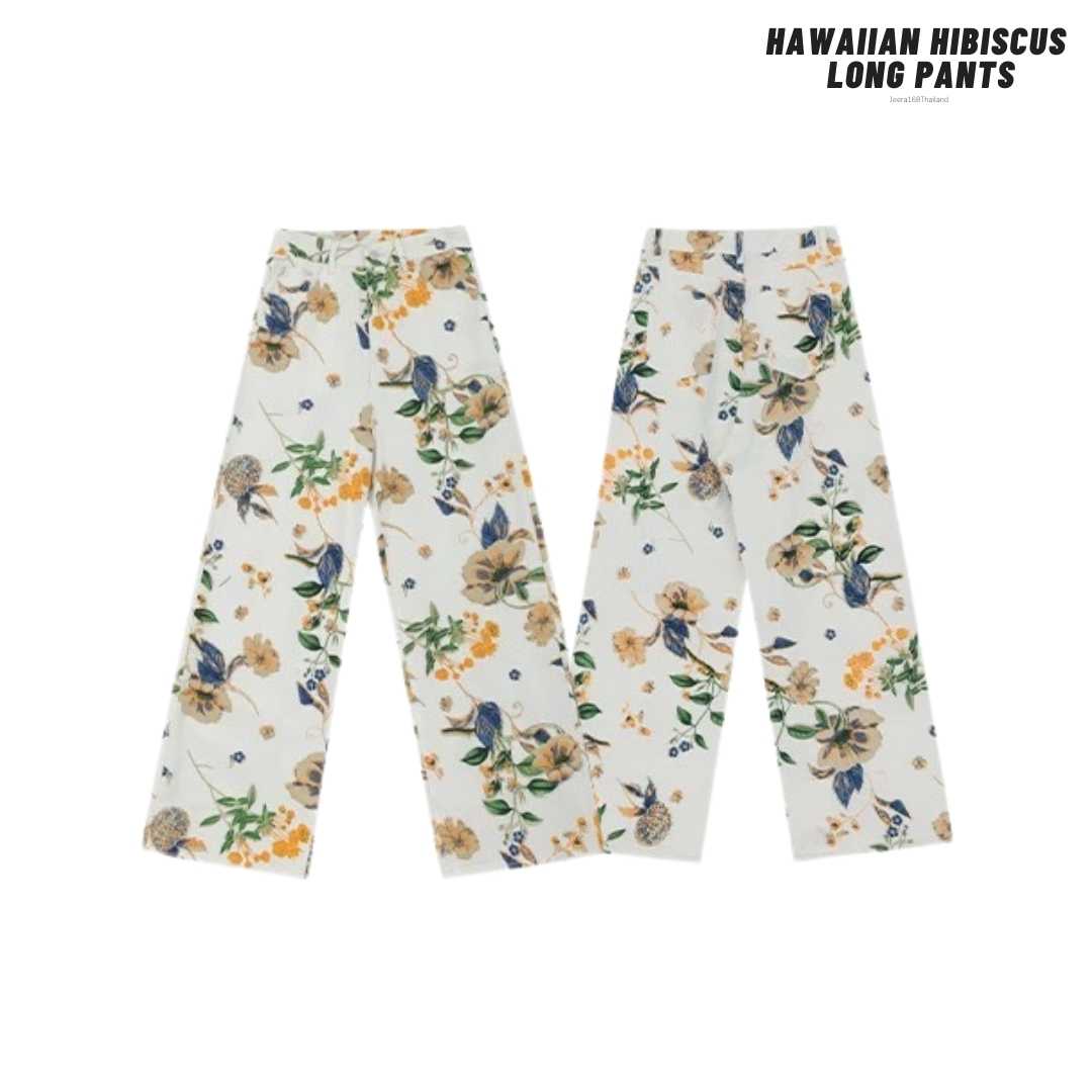 (พร้อมส่ง) Jeera168 | Hawaiian Hibiscus Long pants