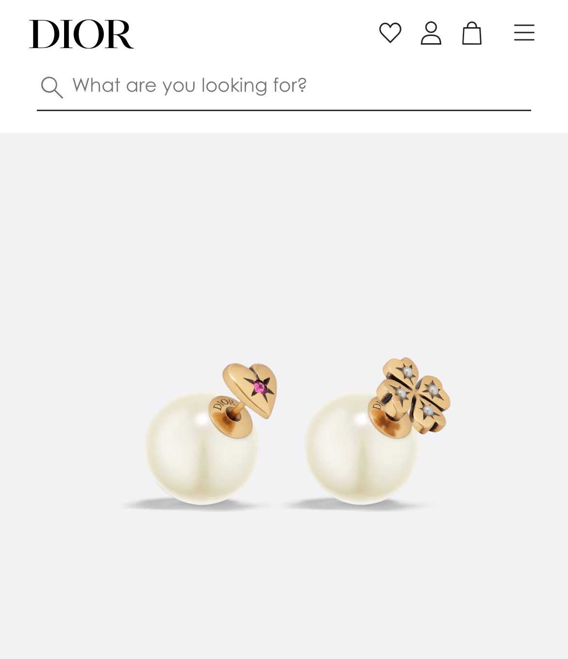 DIOR TRIBALES EARRINGS   Antique Gold-Finish Metal with White Resin Pearls and a Pink Crystal