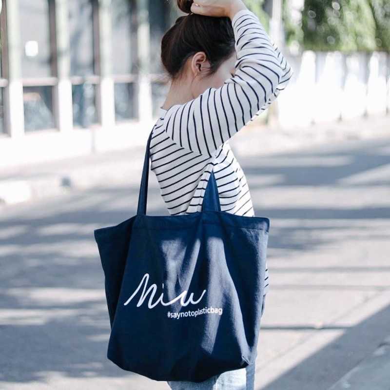 MÍUSKIN #Saynotoplastic Bag กระเป๋าผ้ามิวสกิน