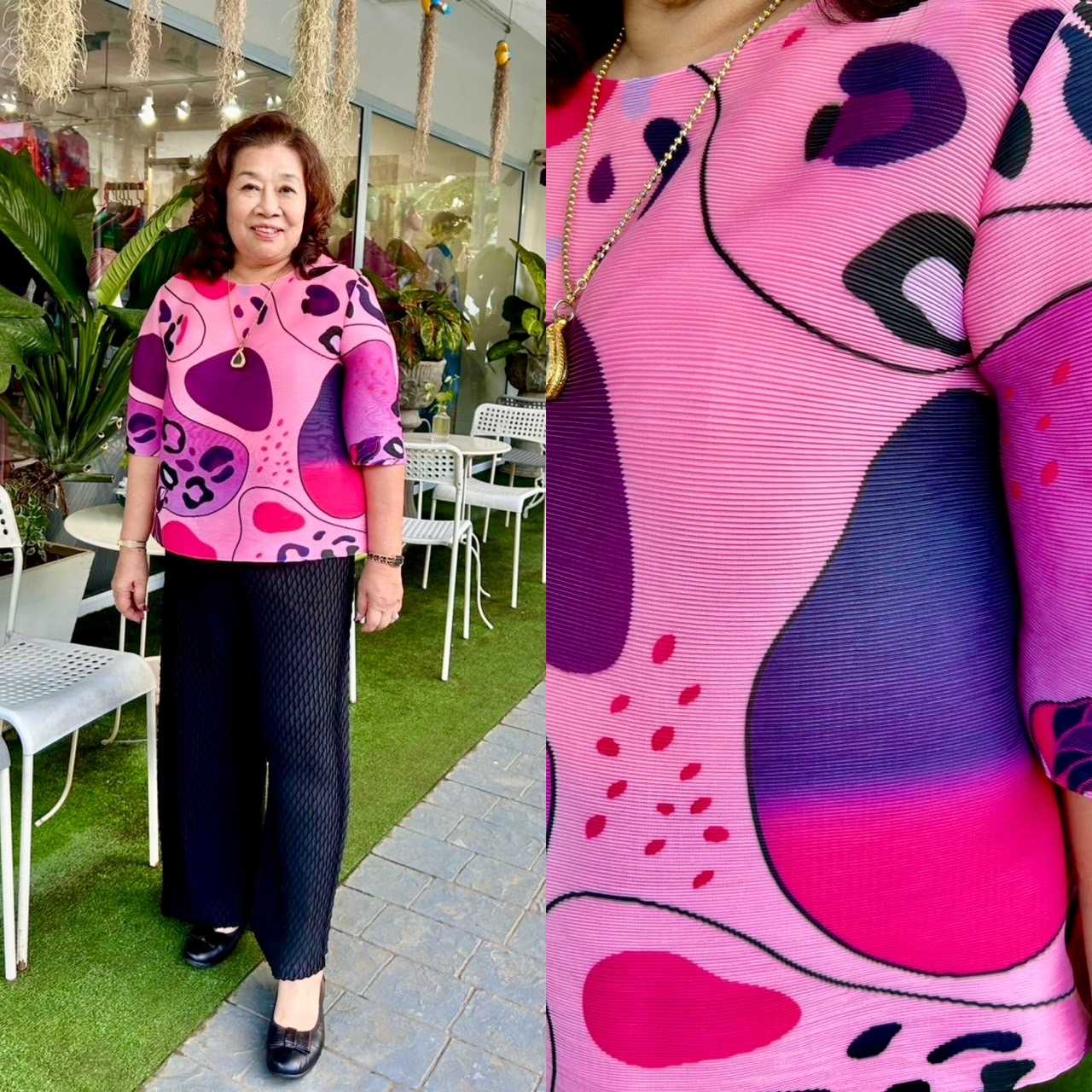 Pleatbynisa A574 เสื้ออัดพลีท เนื้อผ้าPolyester100%