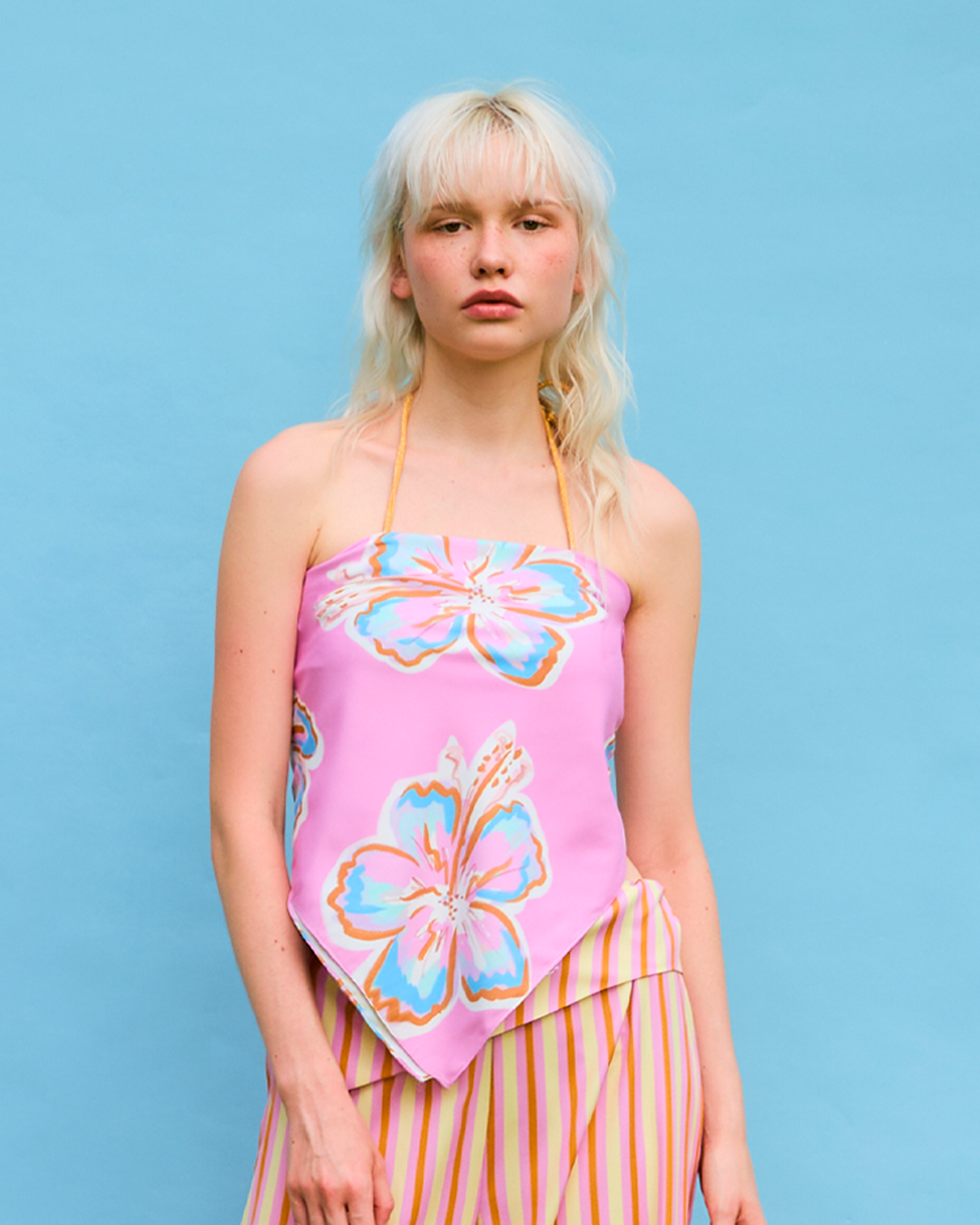 (Look7) Sunkissed Hibicus Scarf