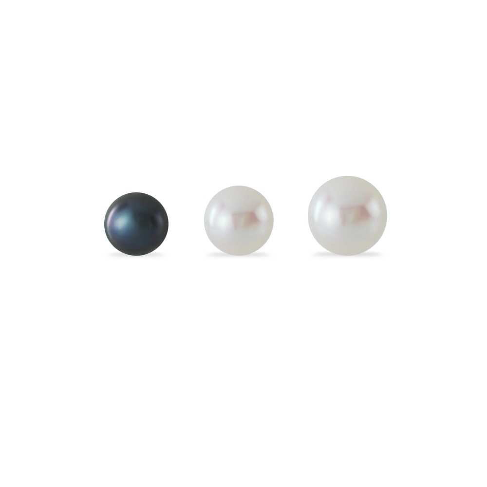 PiercingRoomByJay Freshwater pearl Screw Flat Back เงินแท้ (ราคาต่อชิ้น)
