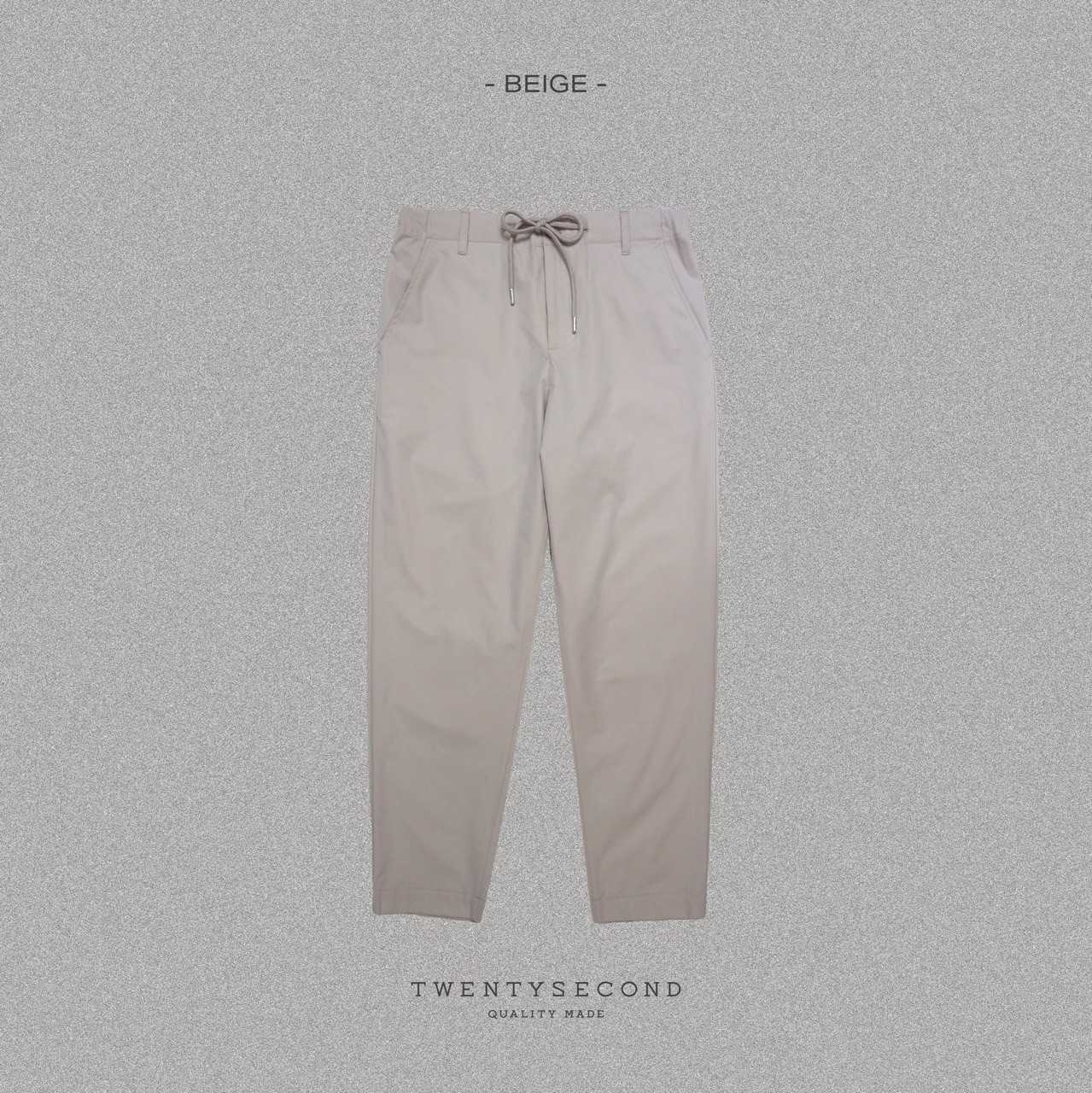 LUKAS NYLON EASY PANTS - BEIGE