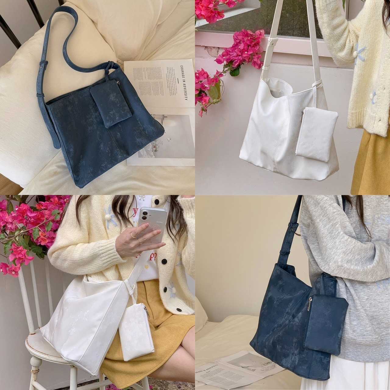 [PRE-ORDER] กระเป๋า Crossbody ใบใหญ่ สวยไม่ซ้ำใคร สีและลายน่ารักมากๆ | QB268