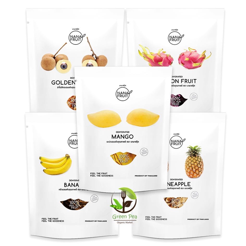 Nana fruit ผลไม้อบแห้ง 5ชนิด  Dehydrate Fruit Packs 50g, อาหารยอดฮิต