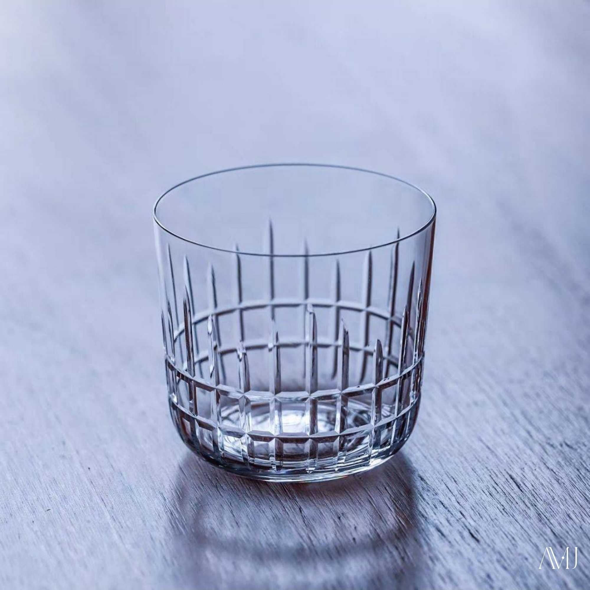 CRISON | แก้วกระบอกทรงเตี้ยลายสลัก คริสตัลพรีเมียม มีลาย | PREMIUM COLLECTION (PWK501-2)