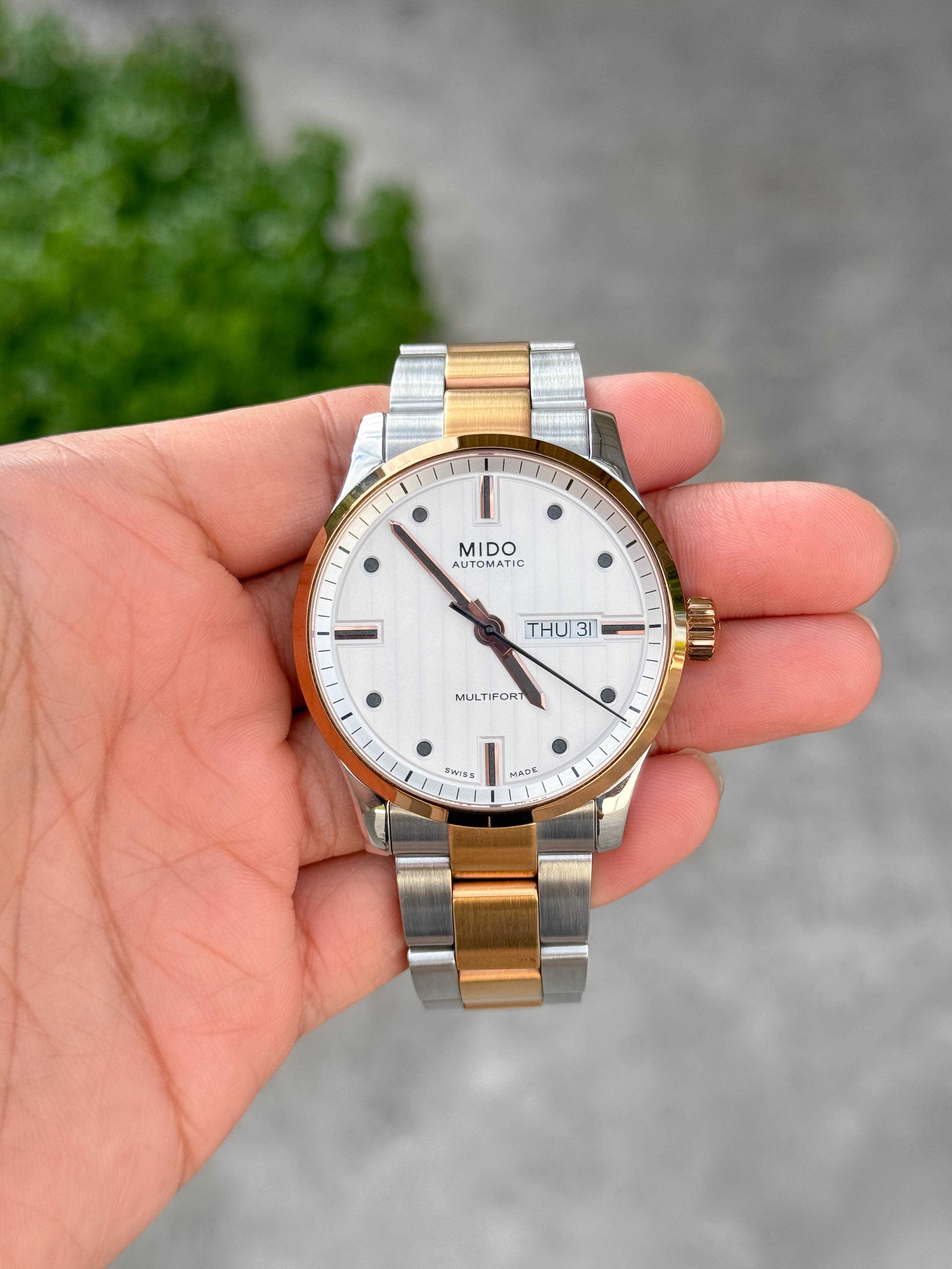 Mido Multifort Automatic King Size Day-Date Cal.80 2tone Pink Gold