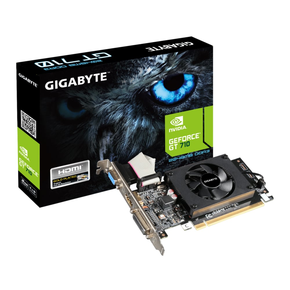 VGA (การ์ดแสดงผล) GIGABYTE GT710 2GB DDR3 64 BIT (N710D3-2GL)