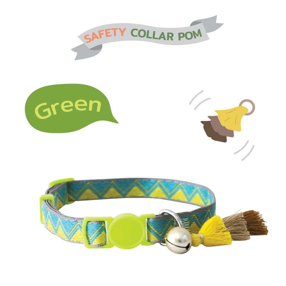 KAFBO Safety collar- Pom BohemianGreen